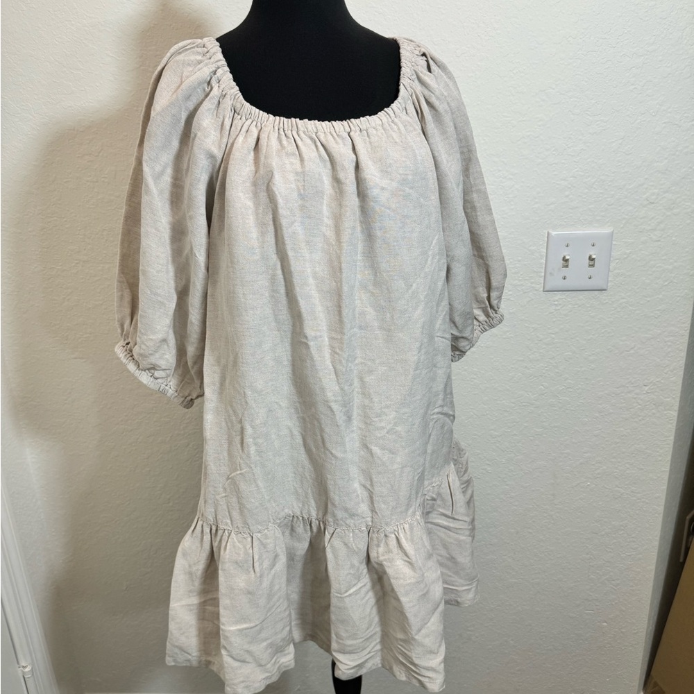 TOMMY BAHAMA Cream Peasant Dress